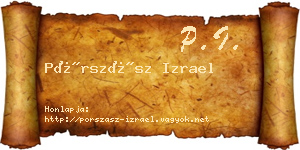 Pórszász Izrael névjegykártya